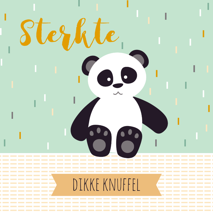Sterkte kaartje met een lieve panda - Sterkte kaarten Sterkte kaarten - Sterkte kaartje met een lieve panda