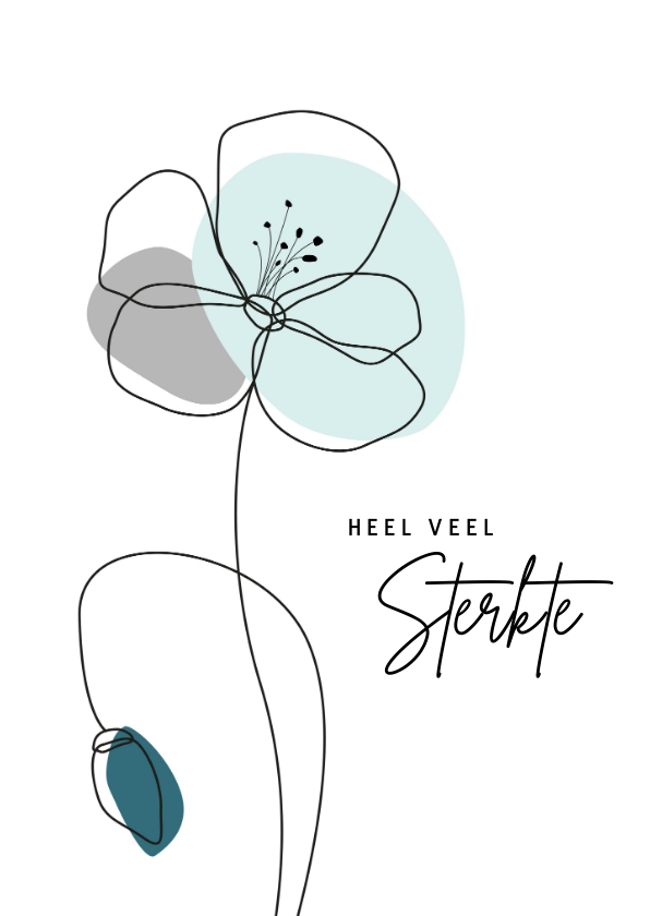 Sterkte kaarten - Sterkte - Lijntekening bloem