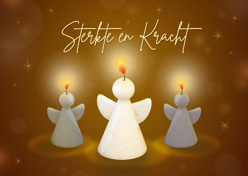 Sterkte kaarten - Sterktekaart 3 engelen kaarsen
