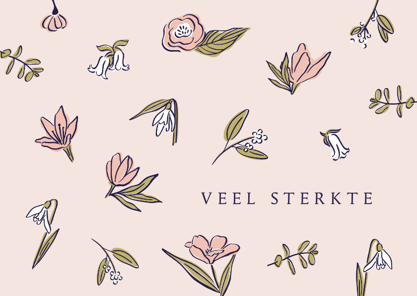 Sterkte kaarten - Sterktekaart bloemen pastel 