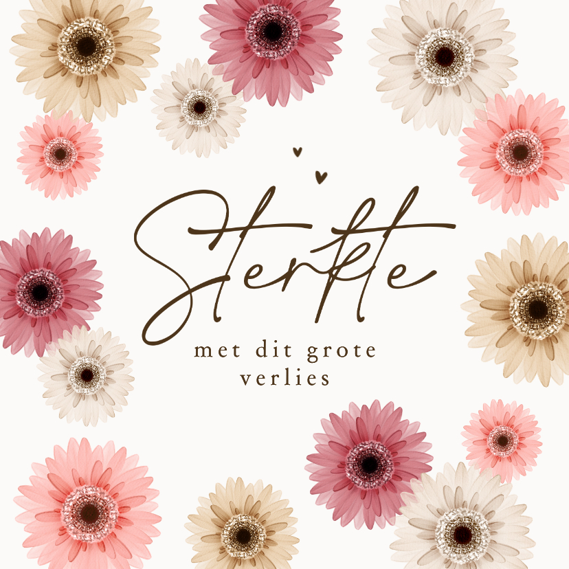 Sterkte kaarten - Sterktekaart gerbera bloemen stijlvol sterkte verlies