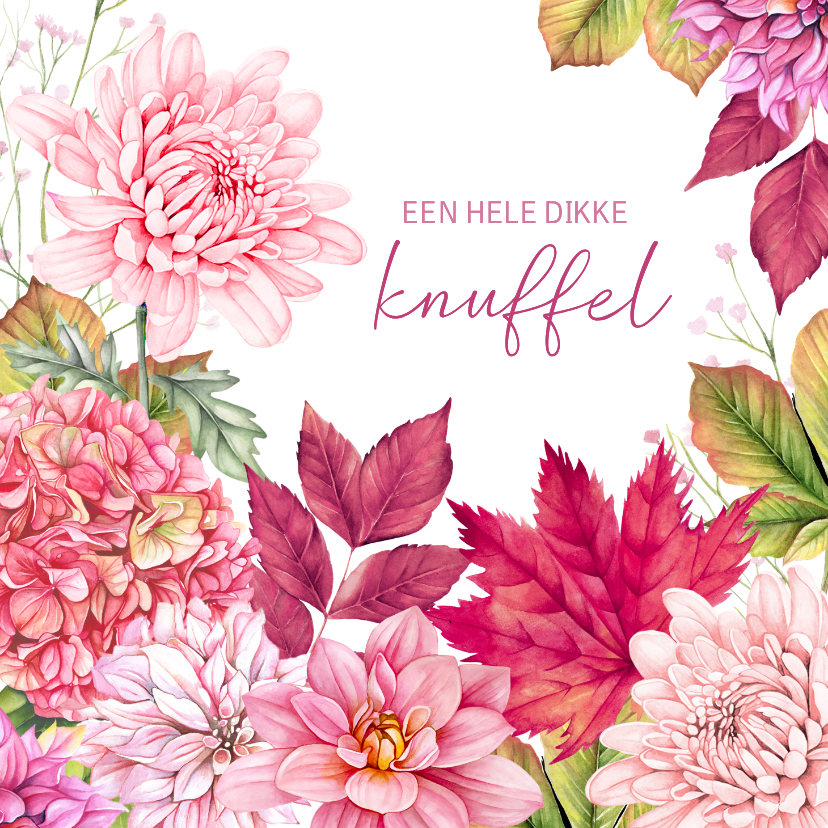 Sterkte kaarten - Sterktekaart herfstbloemen roze