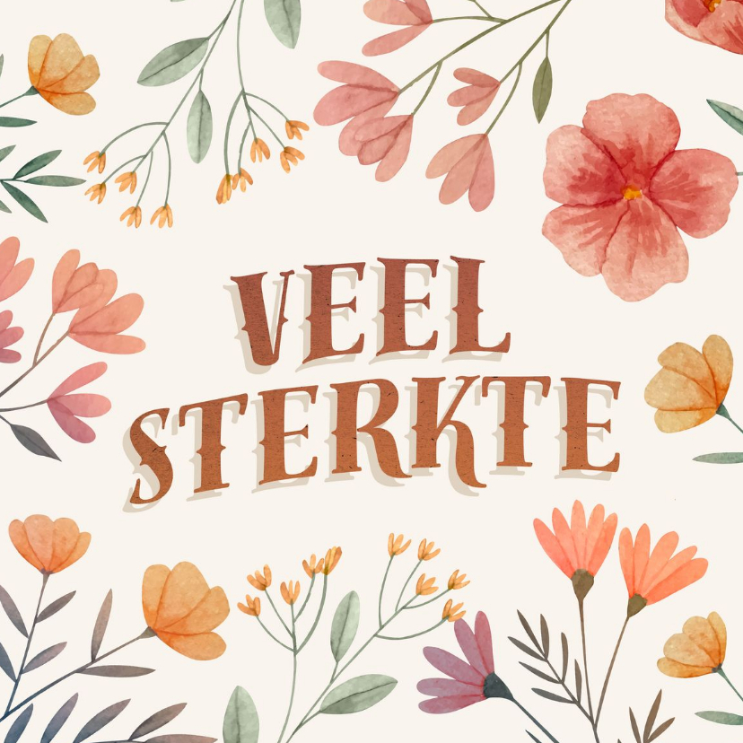 Sterkte kaarten - Sterktekaart kleurrijke bloemen 