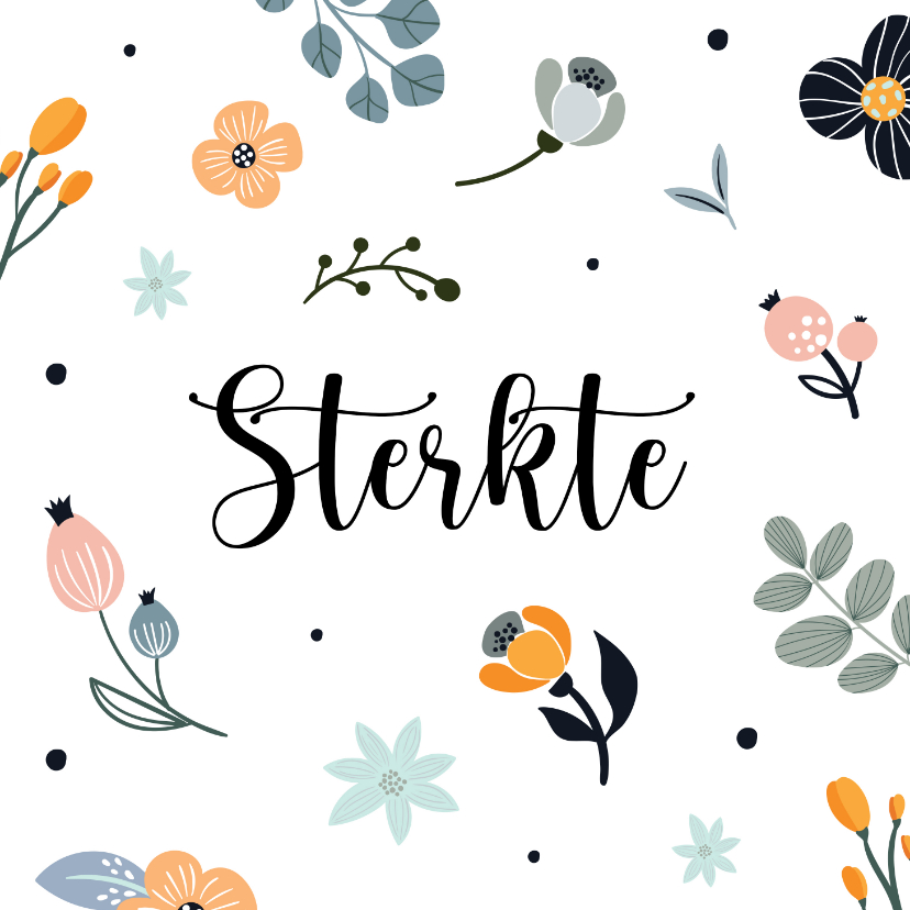 Sterkte kaarten - Sterktekaart met bloemenpatroon