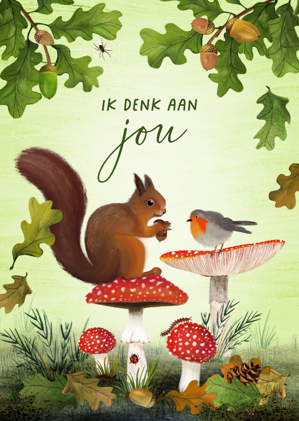 Sterktekaart met dieren en paddestoelen in het bos - Sterkte kaarten Sterkte kaarten - Sterktekaart met dieren en paddestoelen in het bos