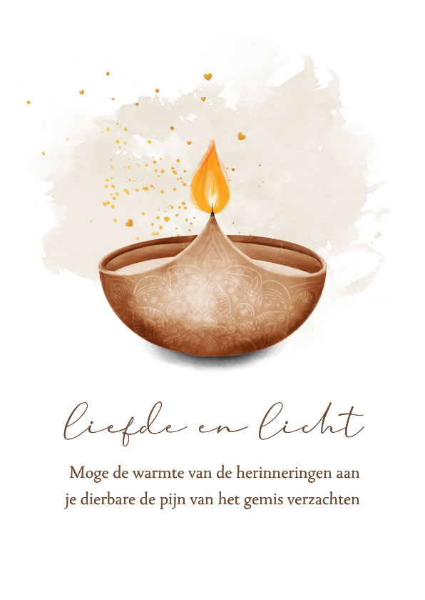 Sterktekaart met lichtje kaars - Sterkte kaarten Sterkte kaarten - Sterktekaart met lichtje kaars