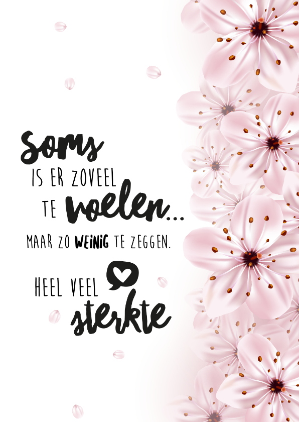 Sterkte kaarten - Sterktekaart spreuk bloemen hart