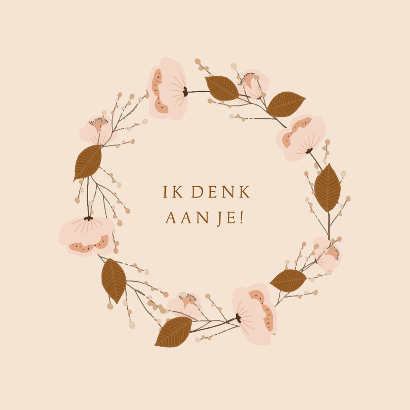 Wenskaart krans bloemen - Sterkte kaarten Sterkte kaarten - Wenskaart krans bloemen