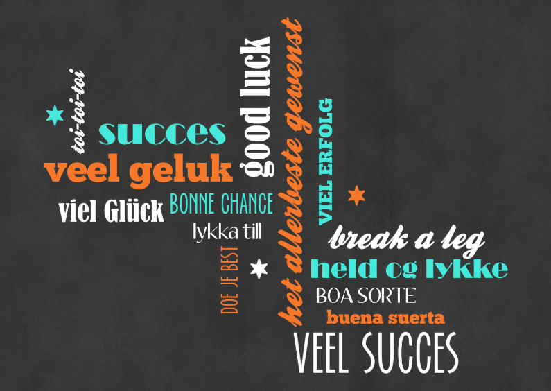 15260 Veel succes Krijtbord - Succes kaarten Succes kaarten - 15260 Veel succes Krijtbord