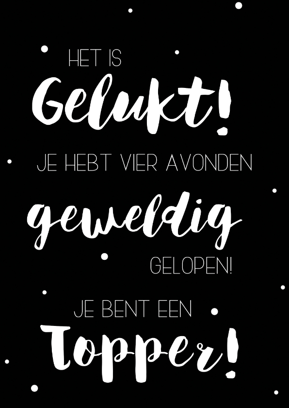 Avondvierdaagse kaart: Het is gelukt! - Succes kaarten Succes kaarten - Avondvierdaagse kaart: Het is gelukt!