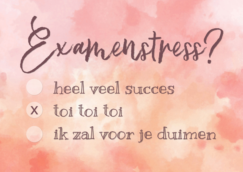 examen stress meerkeuze - Succes kaarten Succes kaarten - examen stress meerkeuze