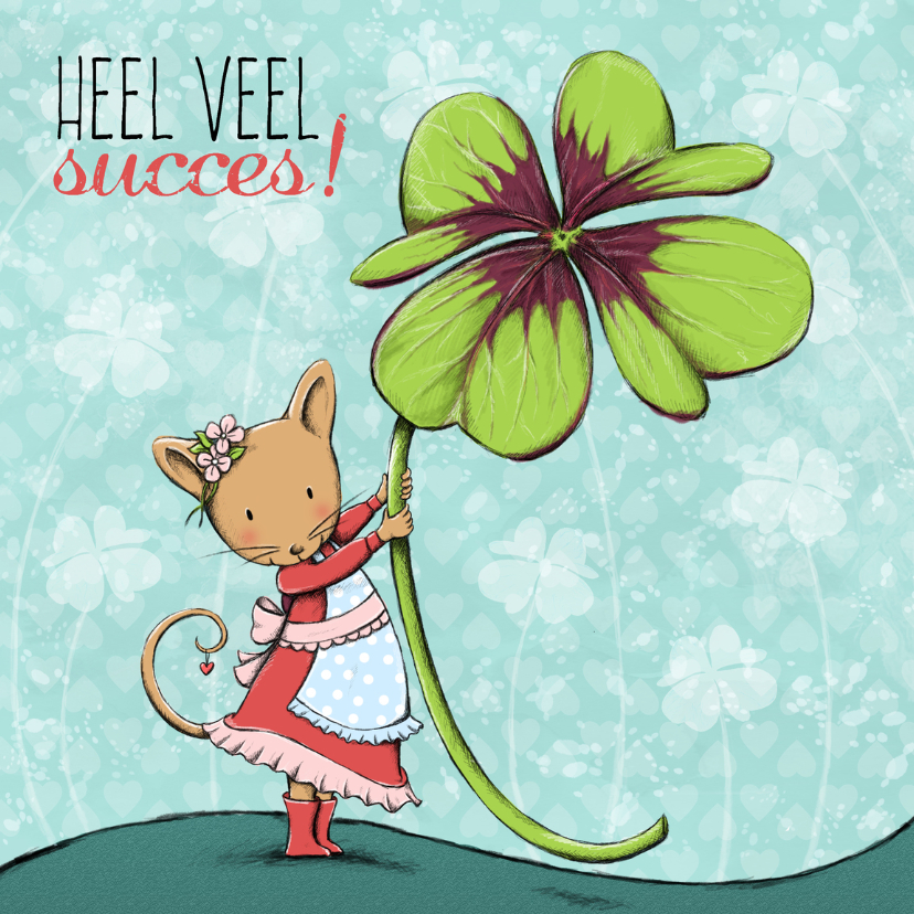 Succes kaart klavertje vier - IH - Succes kaarten Succes kaarten - Succes kaart klavertje vier - IH