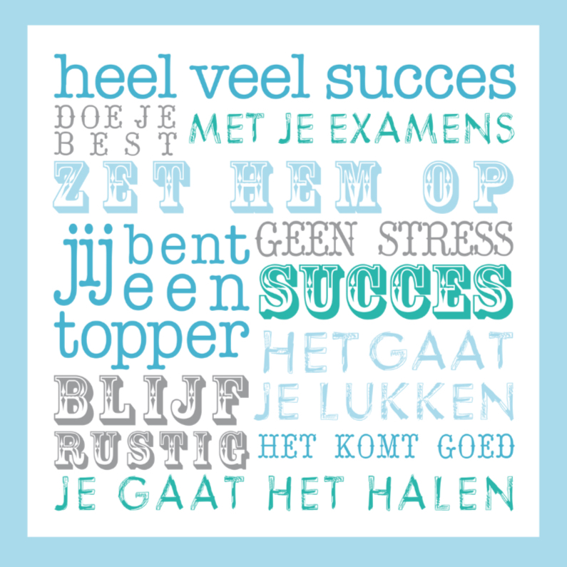 Succes Tekst Examen Blauw - Succes kaarten Succes kaarten - Succes Tekst Examen Blauw
