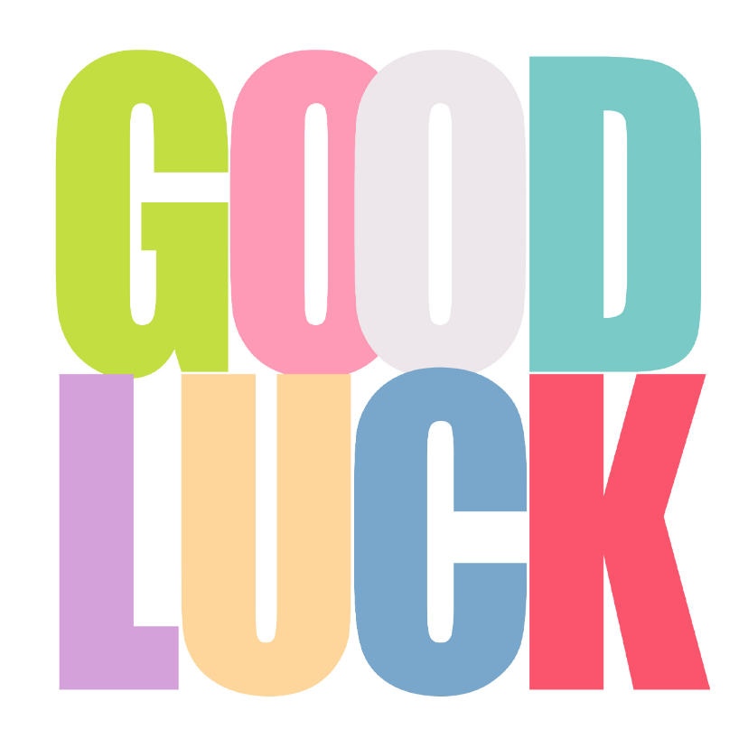 Woorden Kleur Good Luck - BK - Succes kaarten Succes kaarten - Woorden Kleur Good Luck - BK