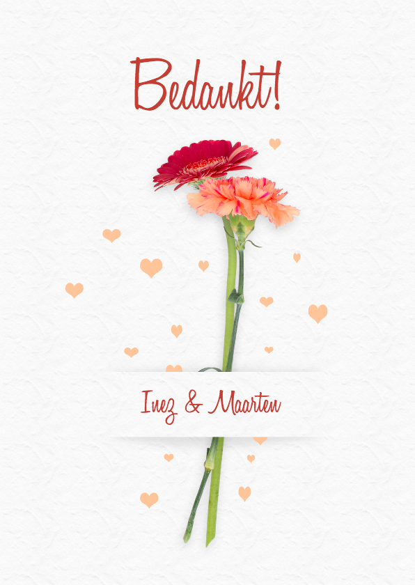 Bedankt trouwen bloemen RB - Trouwkaarten Trouwkaarten - Bedankt trouwen bloemen RB