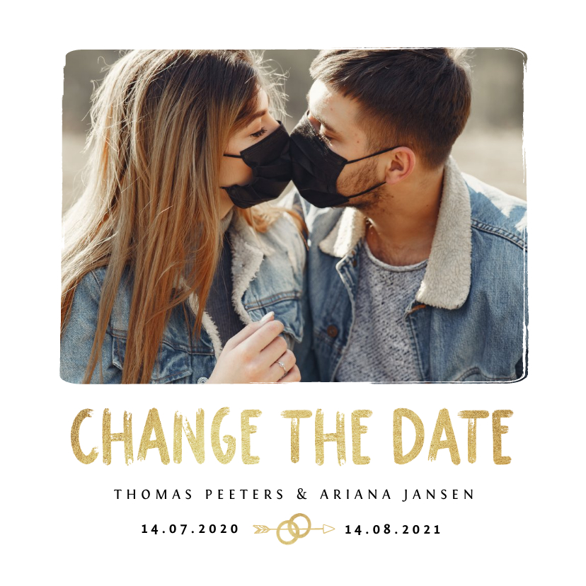 Change the date trouwkaart goud foto tijdlijn - Trouwkaarten Trouwkaarten - Change the date trouwkaart goud foto tijdlijn