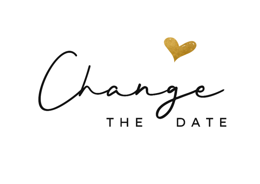 Change the datekaart met goud hartje - Trouwkaarten Trouwkaarten - Change the datekaart met goud hartje