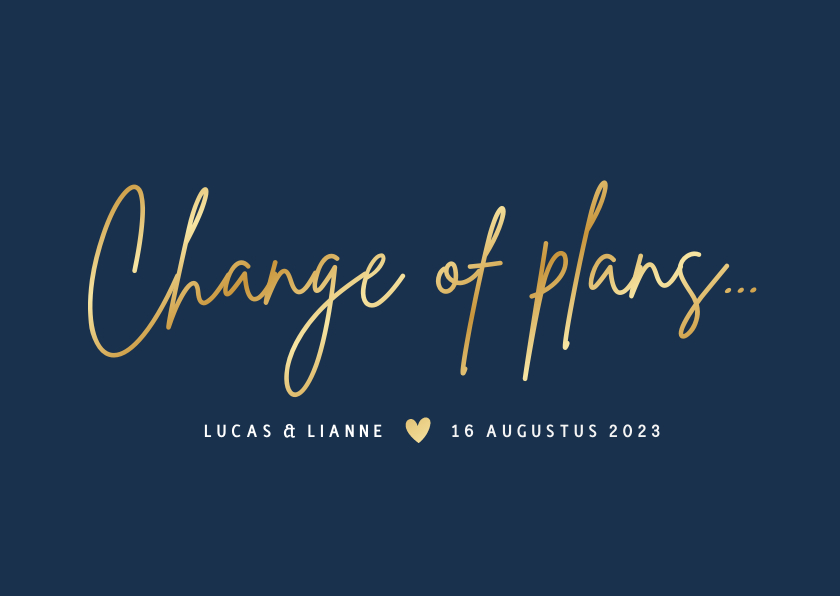 Corona wijzigingskaart trouwdatum - change of plans Corona wijzigingskaart trouwdatum - change of plans