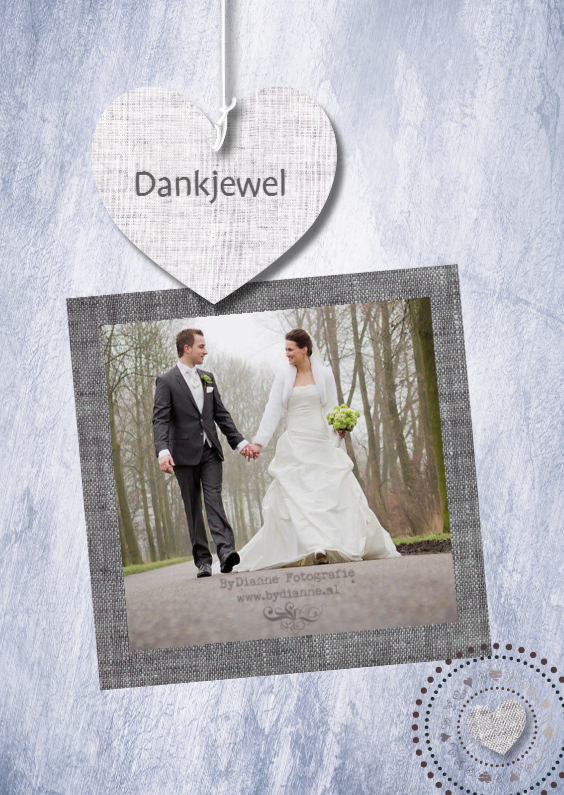 Eigen tekst & foto harten print - Trouwkaarten Trouwkaarten - Eigen tekst & foto harten print