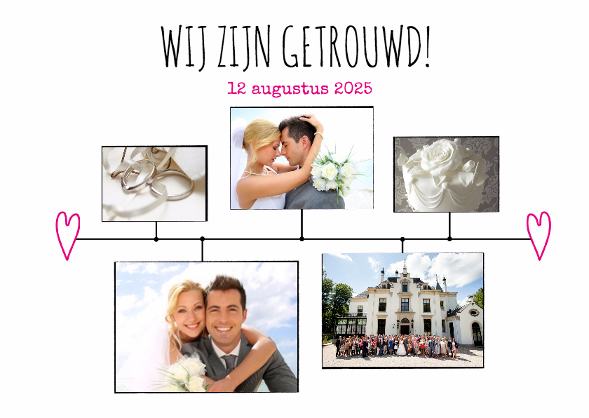 Kalender getrouwd wit - BK - Trouwkaarten Trouwkaarten - Kalender getrouwd wit - BK