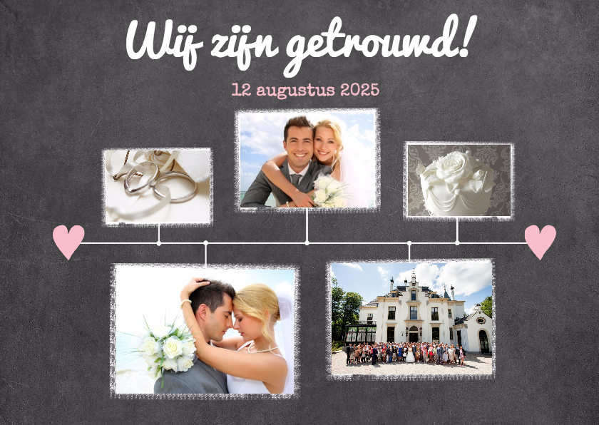 Kalender krijt getrouwd - BK - Trouwkaarten Trouwkaarten - Kalender krijt getrouwd - BK