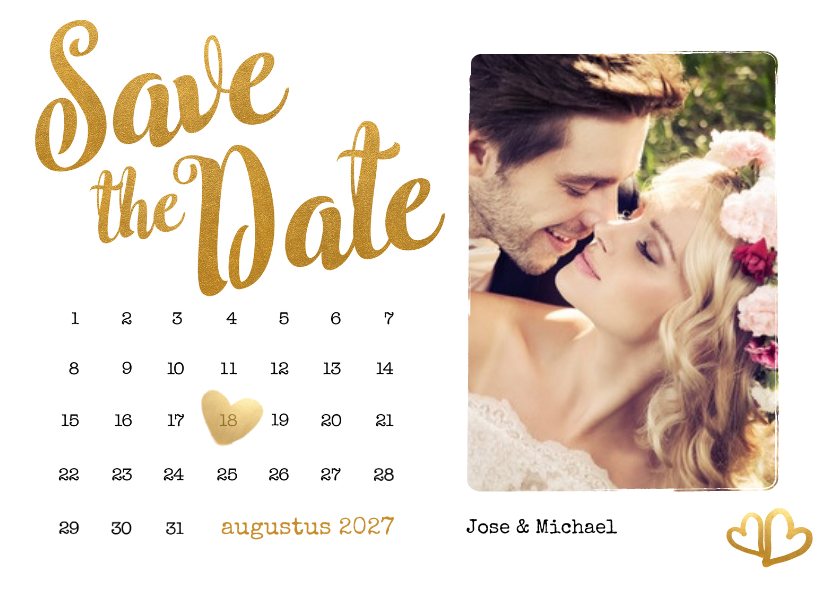 Kalender Save the Date foto - BK - Trouwkaarten Trouwkaarten - Kalender Save the Date foto - BK