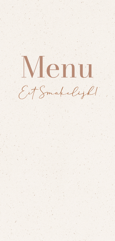 Klassieke menukaart trouwen beige papiertextuur - Trouwkaarten Trouwkaarten - Klassieke menukaart trouwen beige papiertextuur