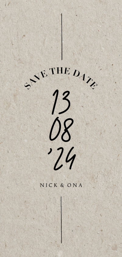 Less is more save the date trouwkaart met datum typografie Less is more save the date trouwkaart met datum typografie