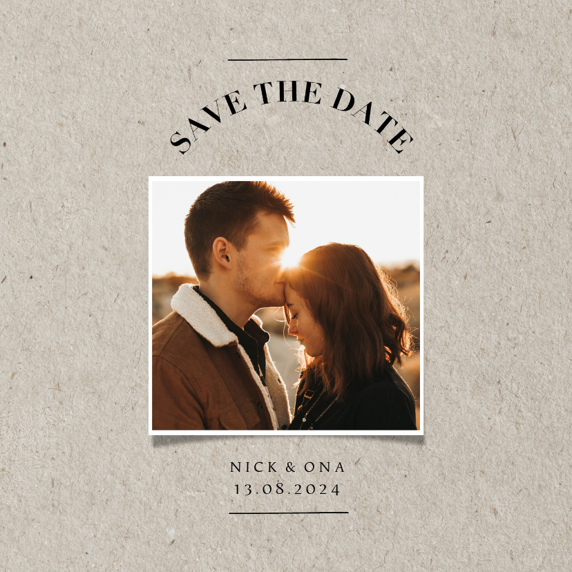 Less is more save the date trouwkaart met eigen foto Less is more save the date trouwkaart met eigen foto
