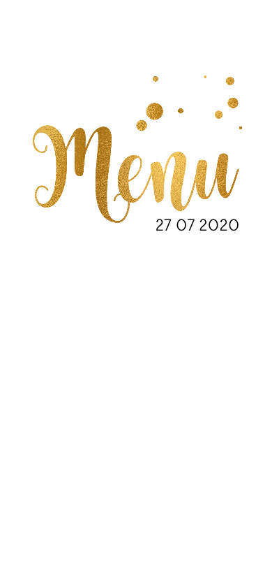 Menukaart Trouwen serie goud - Trouwkaarten Trouwkaarten - Menukaart Trouwen serie goud