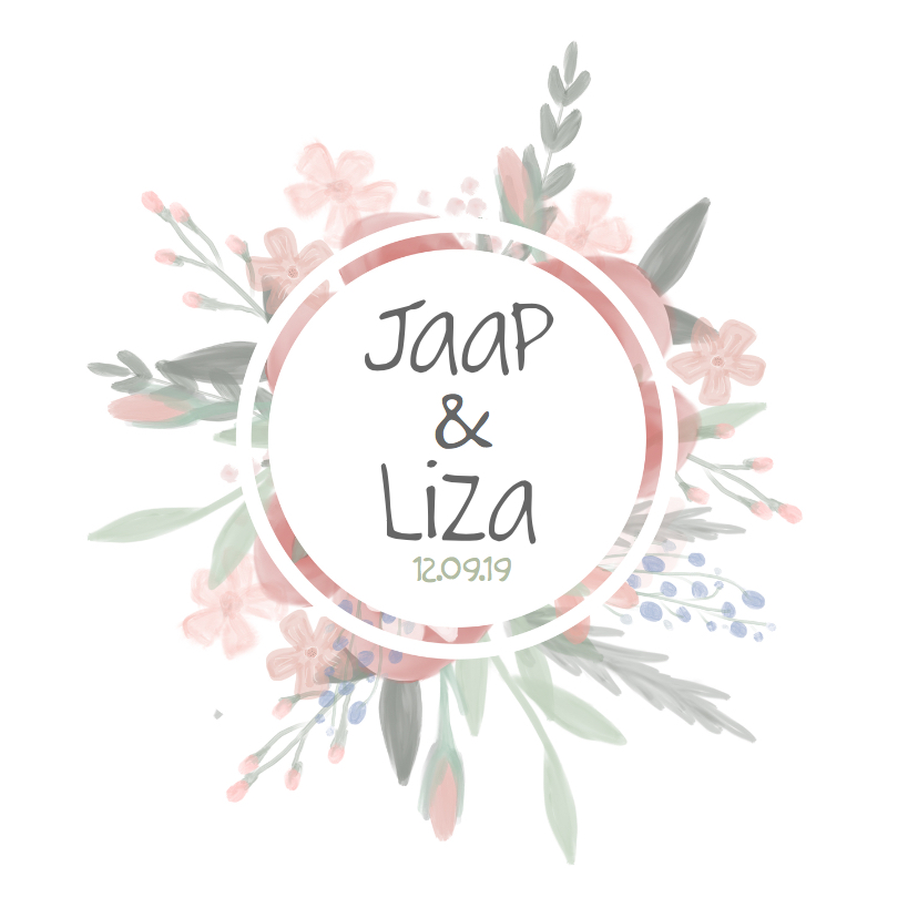 Mooi Bohemian trouwkaartje met watercolor bloemen - Trouwkaarten Trouwkaarten - Mooi Bohemian trouwkaartje met watercolor bloemen
