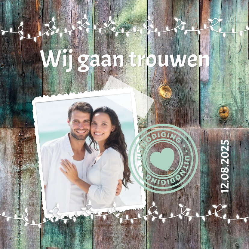 Mooi gekleurd hout-isf - Trouwkaarten Trouwkaarten - Mooi gekleurd hout-isf