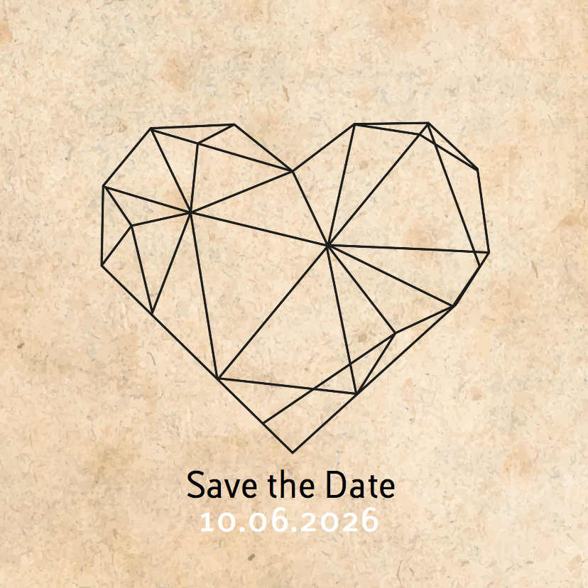 Save the date geometrisch hart - Trouwkaarten Trouwkaarten - Save the date geometrisch hart