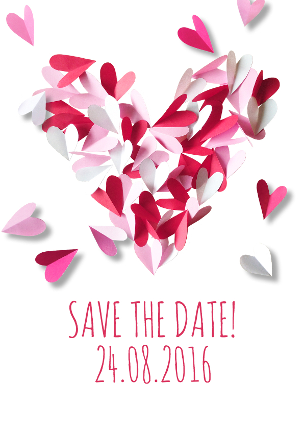 Save the date hart papier - Trouwkaarten Trouwkaarten - Save the date hart papier