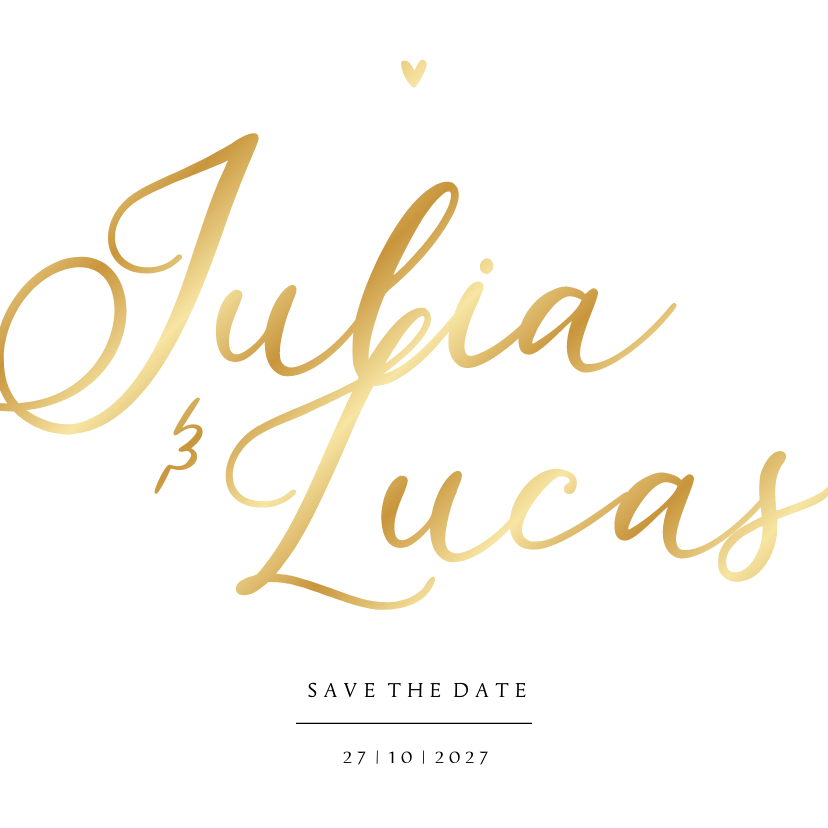 Save the date kaart bruiloft foliedruk namen goud Save the date kaart bruiloft foliedruk namen goud
