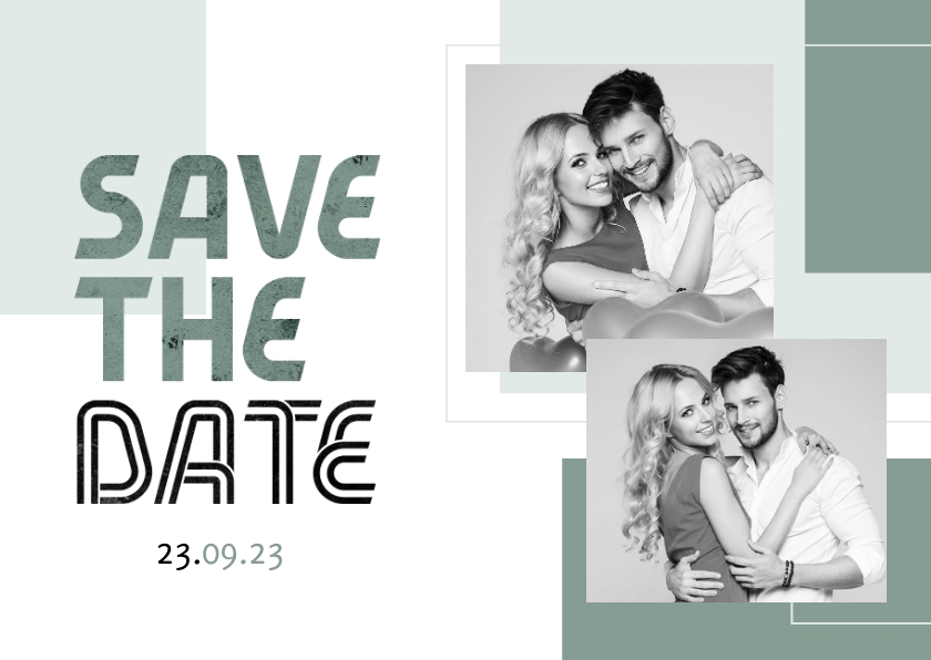 Save the date kaart modern stijlvol foto grafisch - Trouwkaarten Trouwkaarten - Save the date kaart modern stijlvol foto grafisch