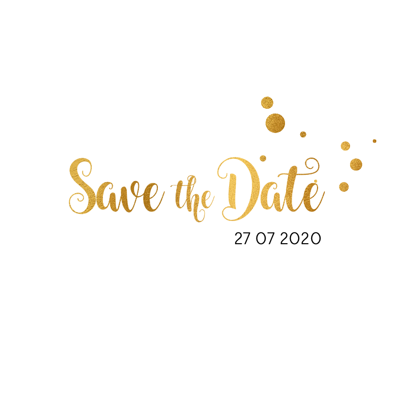 Trouwkaarten - Save the date kaart trouwen goud serie