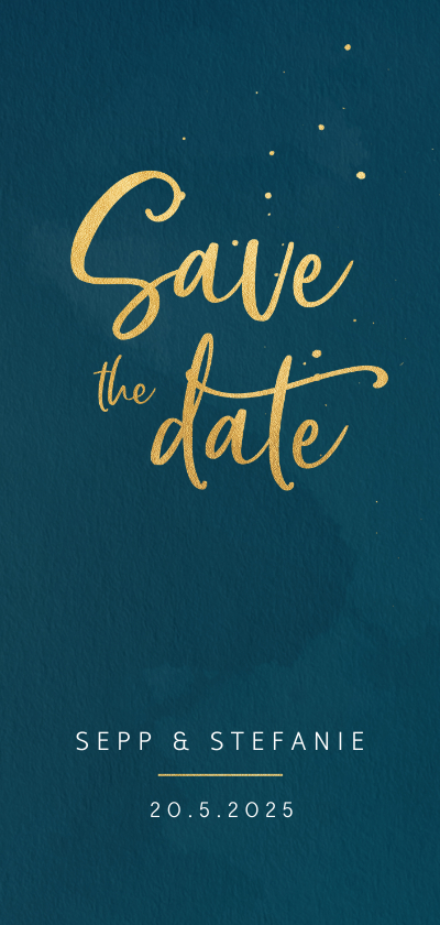 Trouwkaarten - Save the date kaart waterverf en spatten