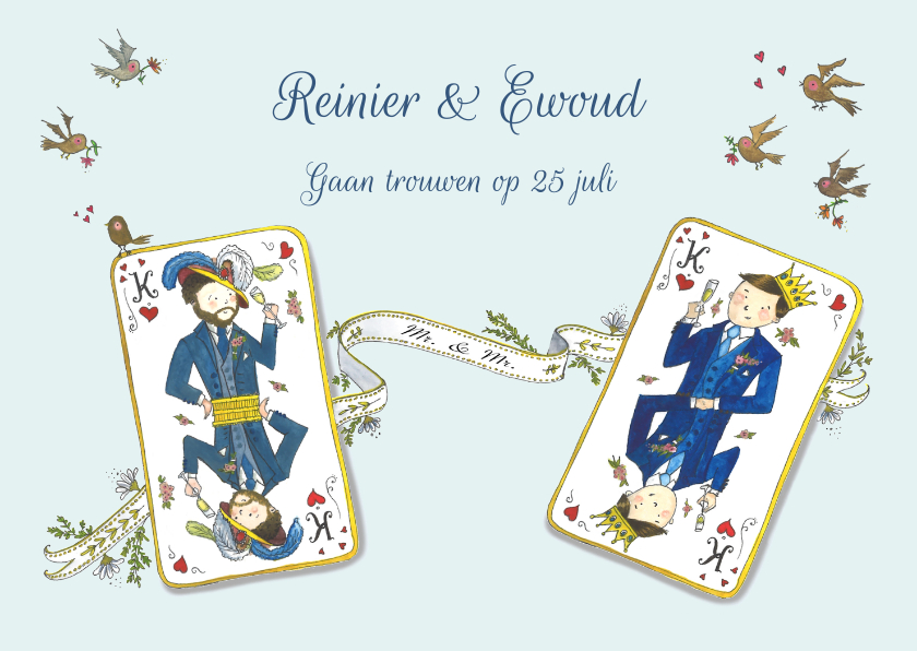 Save the date koning & koning - Trouwkaarten Trouwkaarten - Save the date koning & koning