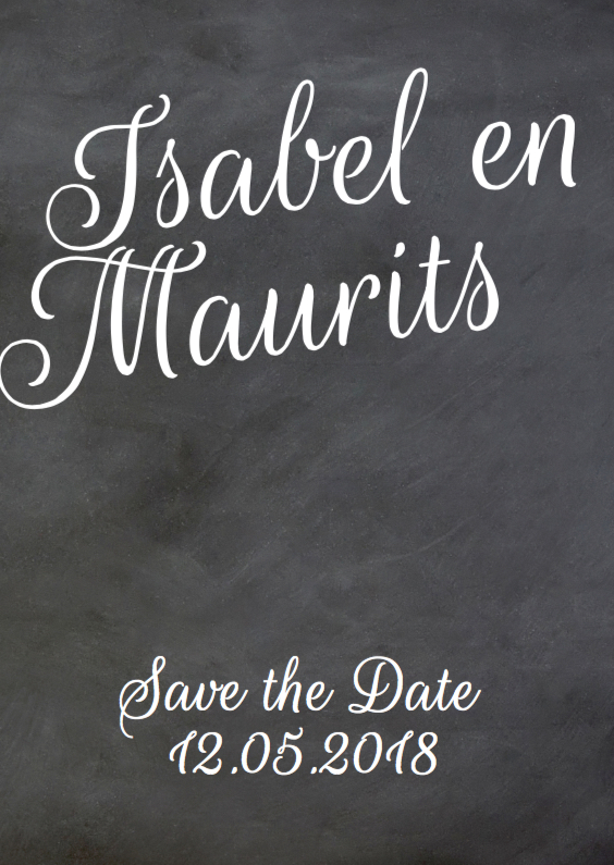 Save the date schoolbord print - Trouwkaarten Trouwkaarten - Save the date schoolbord print
