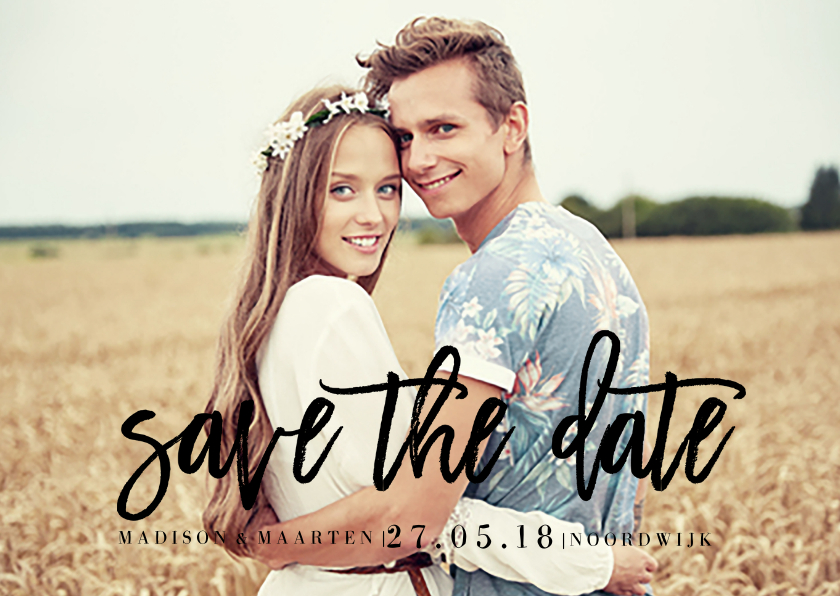 Save the date tekst zwart - Trouwkaarten Trouwkaarten - Save the date tekst zwart