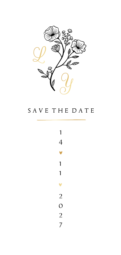 Save the date uitnodigingskaart huwelijk klassiek bloemen Save the date uitnodigingskaart huwelijk klassiek bloemen