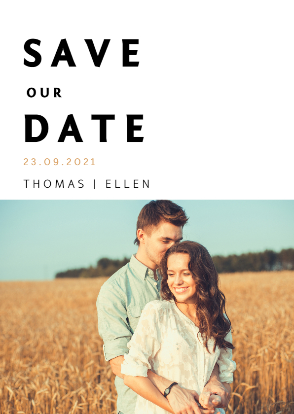 Save the datekaart met een eigen foto - Trouwkaarten Trouwkaarten - Save the datekaart met een eigen foto