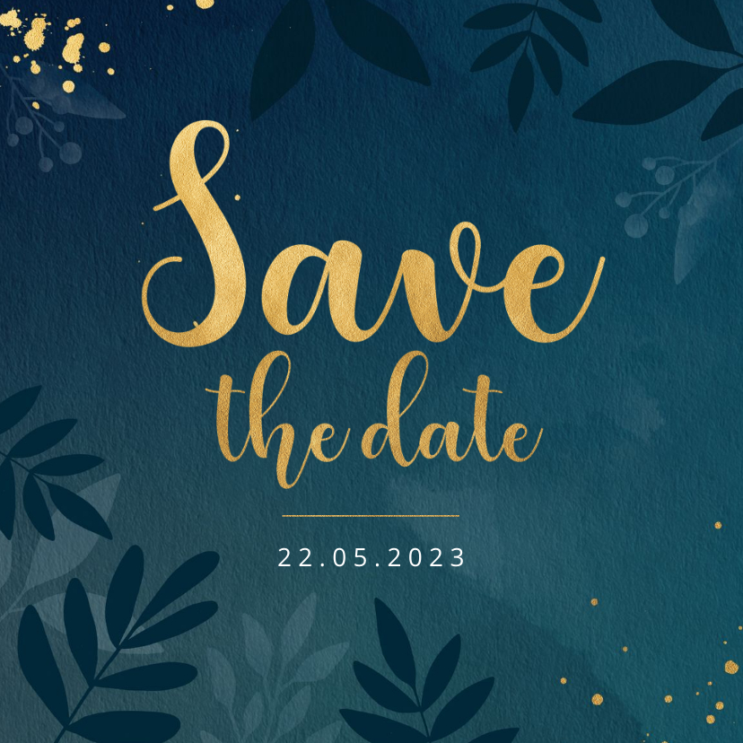 Stijlvolle botanische save the date kaart - Trouwkaarten Trouwkaarten - Stijlvolle botanische save the date kaart