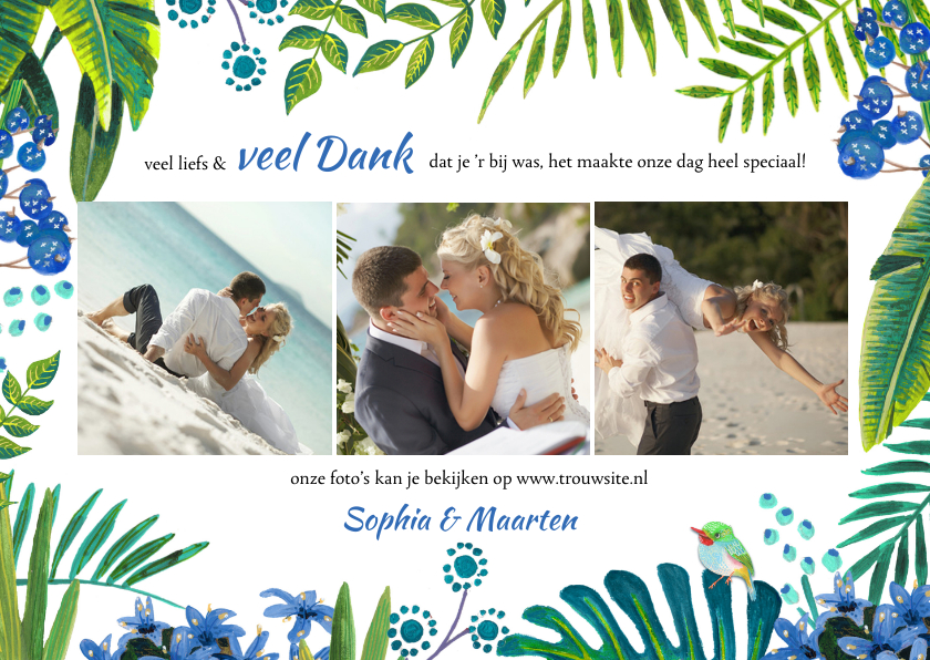 Tropical Bedankt Bruiloft - Trouwkaarten Trouwkaarten - Tropical Bedankt Bruiloft