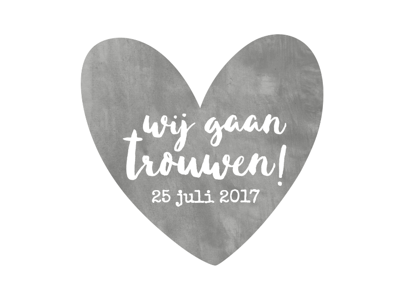 Trouwkaart aquarel grijs - Trouwkaarten Trouwkaarten - Trouwkaart aquarel grijs