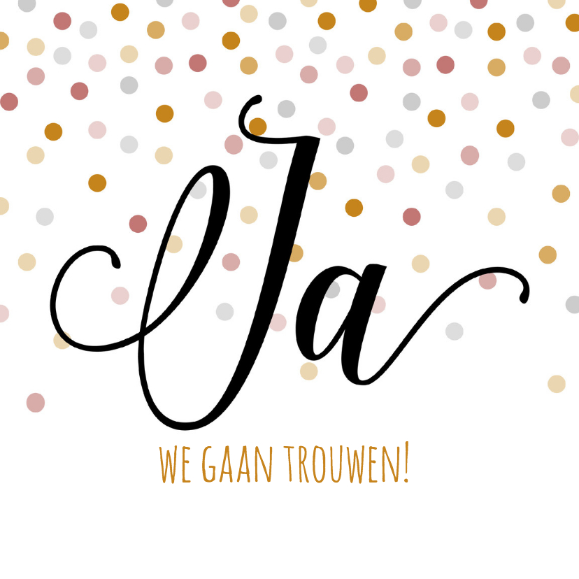 Trouwkaart - Dots - HB - Trouwkaarten Trouwkaarten - Trouwkaart - Dots - HB