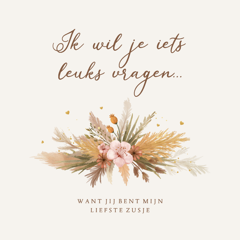 Trouwkaart getuige bruidsmeisje ceremoniemeester bohemian - Trouwkaarten Trouwkaarten - Trouwkaart getuige bruidsmeisje ceremoniemeester bohemian