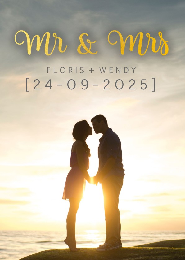 Trouwkaart - met foto mrs&ms (foto) - Trouwkaarten Trouwkaarten - Trouwkaart - met foto mrs&ms (foto)
