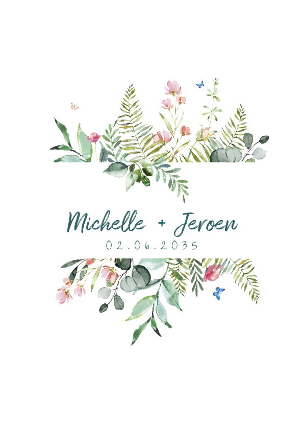 Trouwkaart met wilde bloemen - Trouwkaarten Trouwkaarten - Trouwkaart met wilde bloemen
